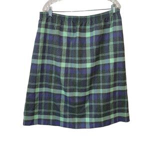 Blair Womens XL Plaid Skirt With Elastic Waistband Green Purple